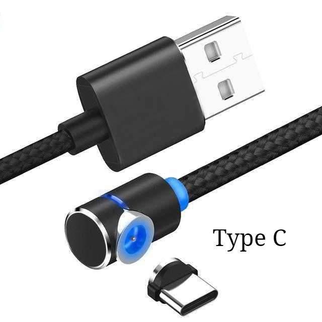 Magnetic LED Charger Cable USB Cable & USB Type-C/ Apple.
